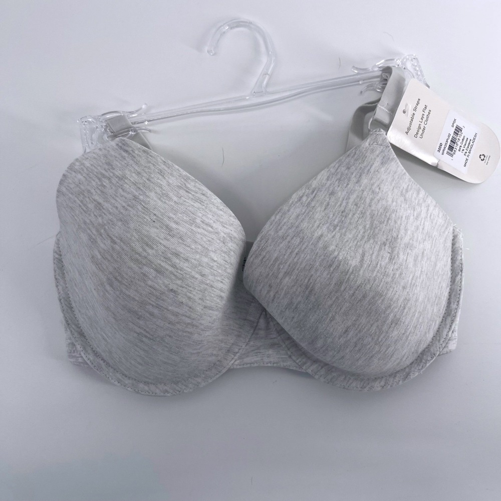 Warners Elements of Bliss Underwire T-Shirt Bra Heather Gray 32DD WRW253PU02 NWT